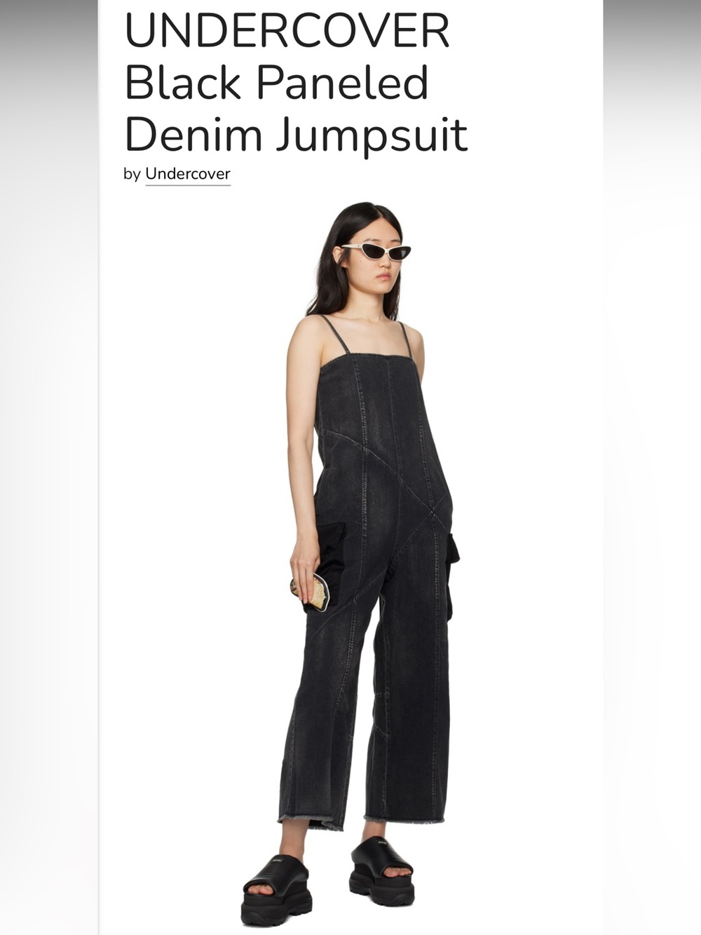 Undercover Black Panel-Stitch Denim Jumpsuit
Fits S/M best!
